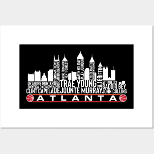 Atlanta Basketball Team 23 Player Roster, Atlanta City Skyline Posters and Art